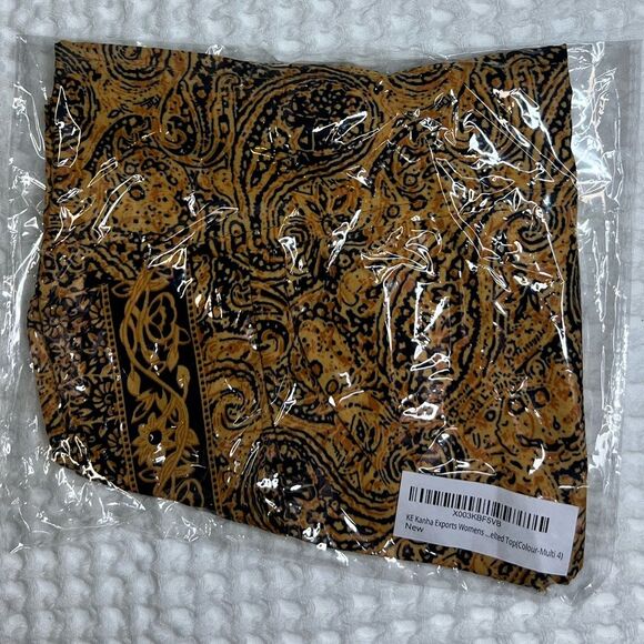 Crop Top Womens OS Gold Summer Beach Sleeveless Tank Top Shirts Halter V Neck A1 - Picture 3 of 8